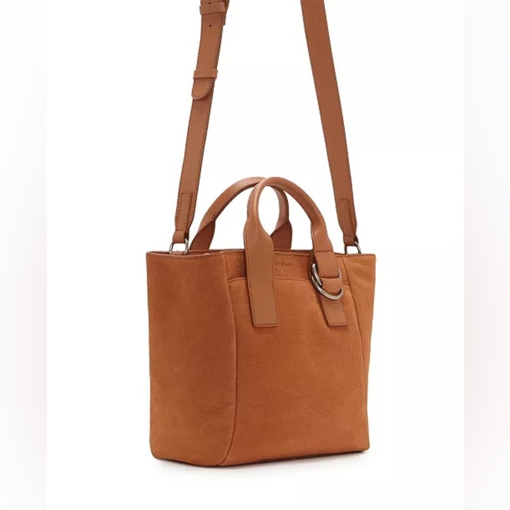 Lucky Brand Women's Leather Hahn Mini Tote Handbag Purse Crossbody Cognac Brown - Picture 1 of 16